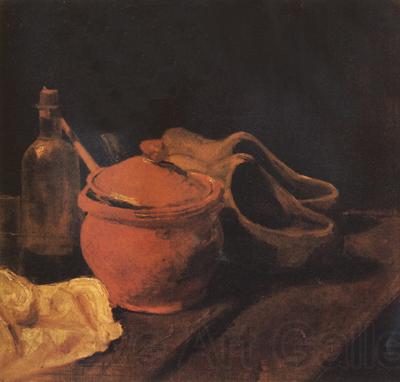 Vincent Van Gogh Still life with Earthenware,Bottle and Clogs (nn04) Norge oil painting art